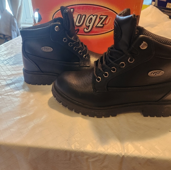 Lugz women size 8M Black slip resistant chunky heel new in box lace up comfort - Picture 2 of 8